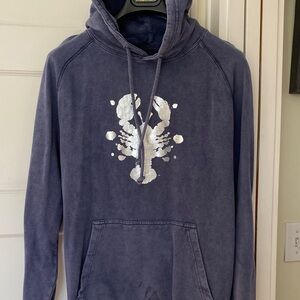 Beetlebung Martha’s Vineyard Rorschach Lobster Hoodie size M navy and silver